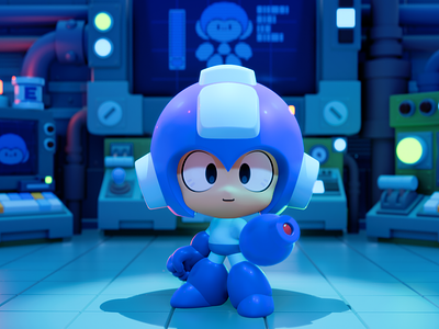 Mega Man 3d 3d art blender blender3d character cute design environments mega man megaman