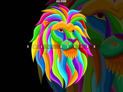 The King Of Lion animal animation clothing design clothing label colorful colours design design app design art digital painting digitalart drawing illustraion illustration lion lion head popart poster wip wpap