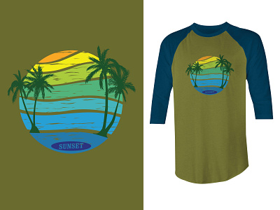 t-shirt design beach design illustration sunset t shirt design t shirt illustration t shirt mockup typography vector