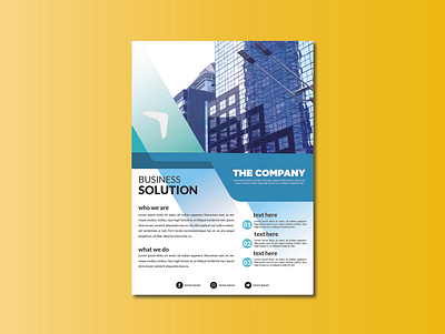 Business Solution Flyer Template brochure building business company design flyer vector