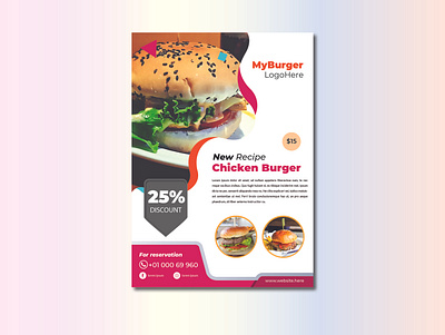 Chicken Burger Brochure Template brochure burger design flyer food