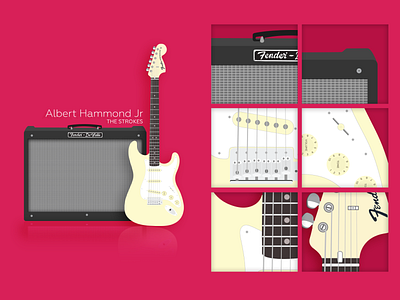 Albert Hammond Jr guitar illustraion