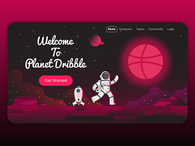 Welcome to Planet Dribble design flat illustration illustrator typography ui ux vector web website