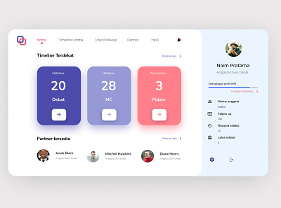 Simple Dashboard - Delegasi clean dashboad dashboard design dashboard ui design flat minimal pastel color simple simple clean interface timeline ui ux web