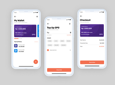 Simple Top Up E-wallet android android app app brand branding checkout clean design e wallet flat ios iphone x minimal mobile simple topup ui ux wallet wallet app