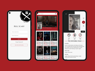 Reel Scary: Movie Rating - Android UI Design android app android app design flat halloween horror movie ui uidesign