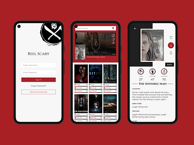 Reel Scary: Movie Rating - Android UI Design