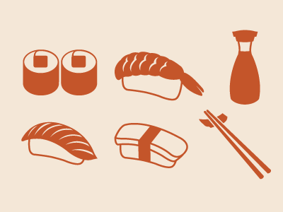 Sushi Icons icons japanese nigiri sushi