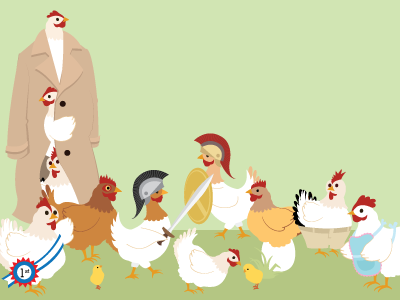 Chickens Illustrations chickens chicks eggs gladiators illustration