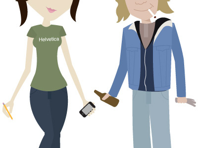 Character Illustrations for a pitch beer designer helvetica illustration iphone