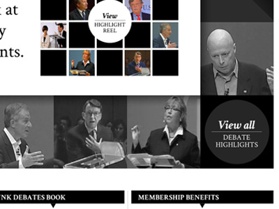 UI for a debate website black and white debate website