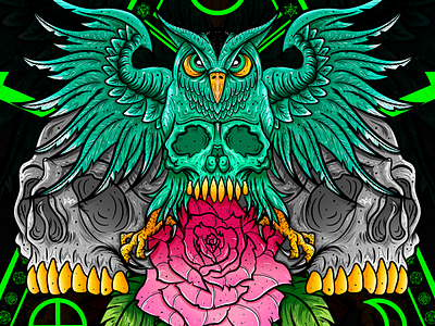 Alquimia adobe illustrator alquimia chiris concept design design flowers illustration illustration magic owl rose skull vector wacom bamboo