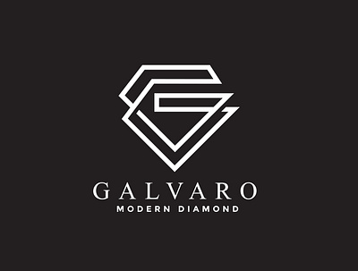 GALVARO Logo Diaomond branding design diamond logo elegant flat golden graphic design identity luxury luxury logo minimal minimalist minimalist logo modern logo professional logo unique