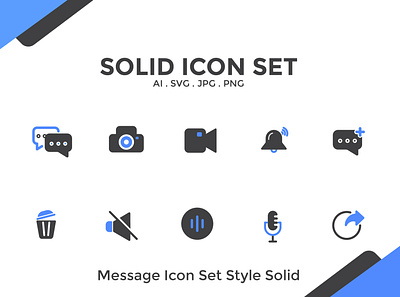Message Set Icon - Style Solid graphic design icon icon app icon design icon minimalist icon pack icon set ui ux