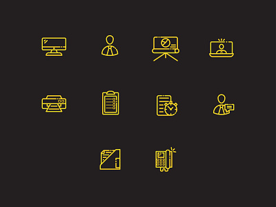 Presentation Icon Set Style Minimalist