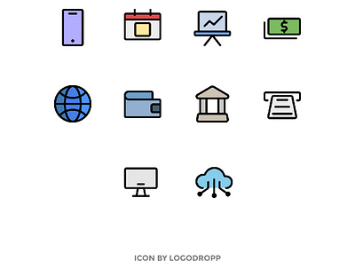 School Icon Set app flat icon icon icon design icon set illustration minimal ui ui ux web webdesign