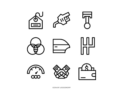 Automotive parts automotive design engine icon set icon web icons illustration piston ui ux