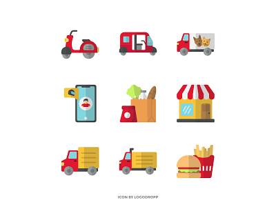 Flat icon "Delivery Product" For Website Or App