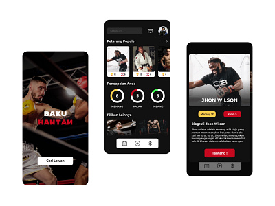 Ui Baku Hantam Mobile App android and IOS Black Theme Color