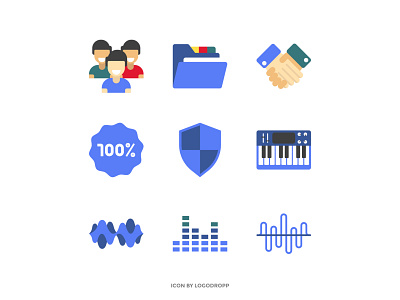 Flat icon Set - Music Theme