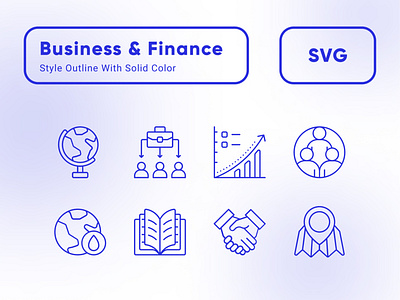 Outline Blue Color Icon Design | Business & Finance Theme blue icon business icon design finance icon flat icon icon logo mobile app outline icon ui ux vector web design