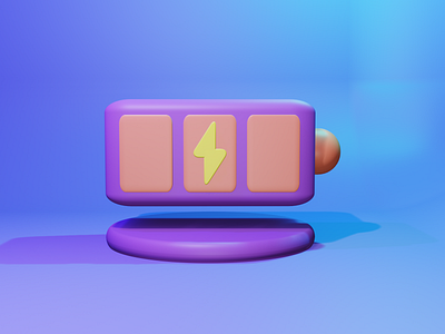 3D Icon Battery 3d 3d icon 3d object 3danimation battery icon design graphic design icon illustration logo minimal mobile app ui