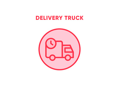 Delivery Truck Icon with Outline Fill Color