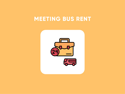 Icon Set | Meeting Bus Rent | Style Filled Line With Color bus icon design filled icon flat icon graphic design icon icon web illustration logo minimal mobile app ui ux vector website design