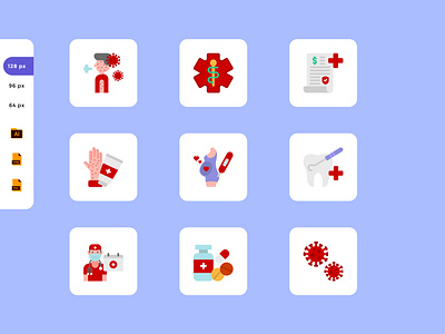 Flat icon Style | Icon pack Health care