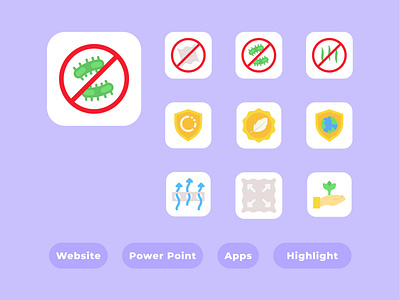 UI Flat Icon Theme Hygienic app design design flat icon graphic design icon icon design logo minimal ui ui icon ux vector