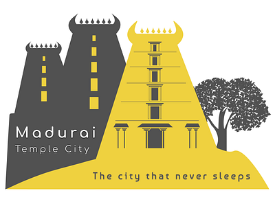 Weekly Warm-Up - Hometown Sticker - Madurai adobe xd adobexd artwork hometown illustrator shape elements sticker temple vector art weekly challenge