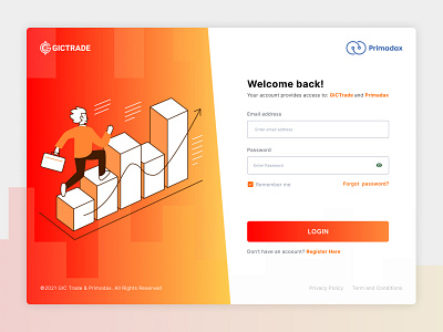 Redesign Login Page GICTrade app design ui ui design uiexploration ux web webdesign