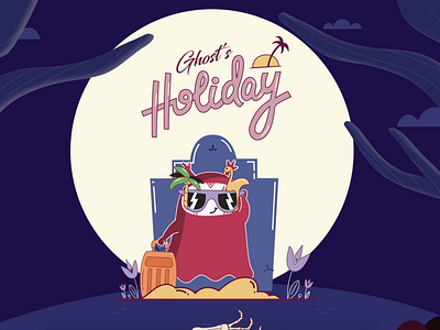 Ghost's holiday @animation @design animation bird cats illustration
