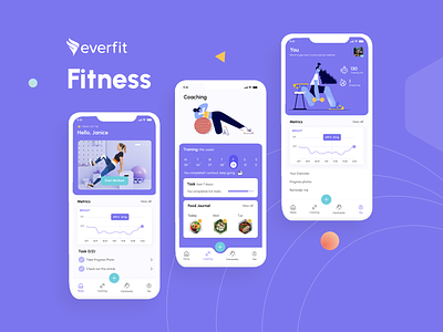 Fitness Mobile App @design animation fitness illustration