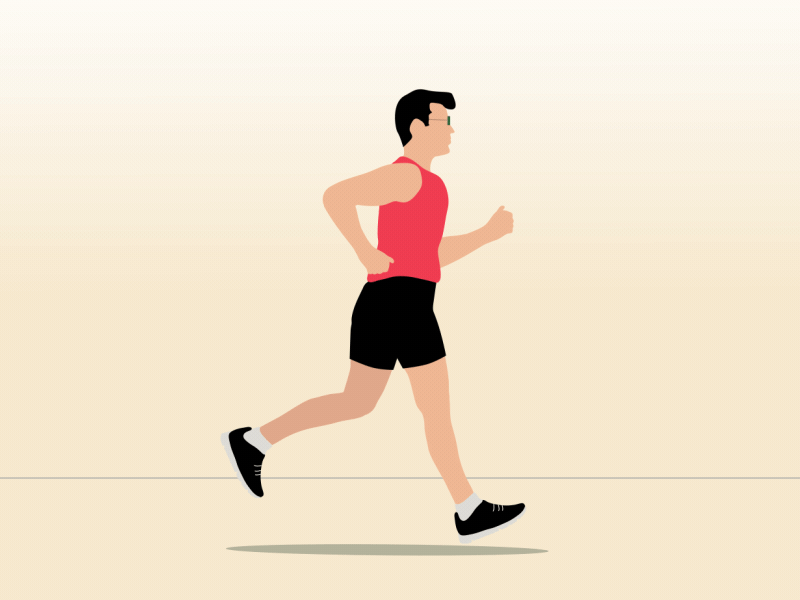 Slow jogging animation animation 2d character animation fitness gif illustrations jogging motiongraphics race runcyle running man walkcycle workout