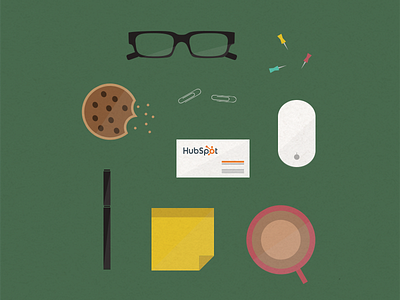 My Desk branding cookies hubspot illustrator vector