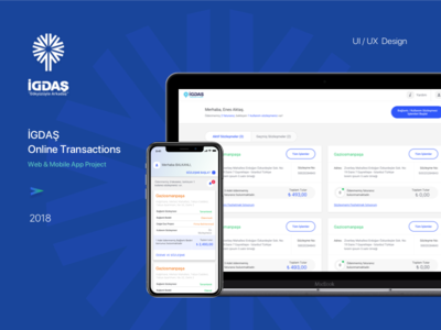 İgdaş Online Transactions cards dashboard desktop mobile omnichannel payment provider ux design