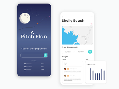 Pitch plan - camping app app branding design mobile travel travel app ui