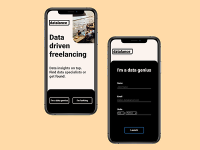 Datalance app design signup ui