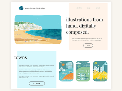 Becca Dawson Illustrations - Homepage app art artist design illustraion illustrations ui