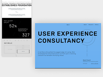 UX consultancy homepage branding homepage landing page ui