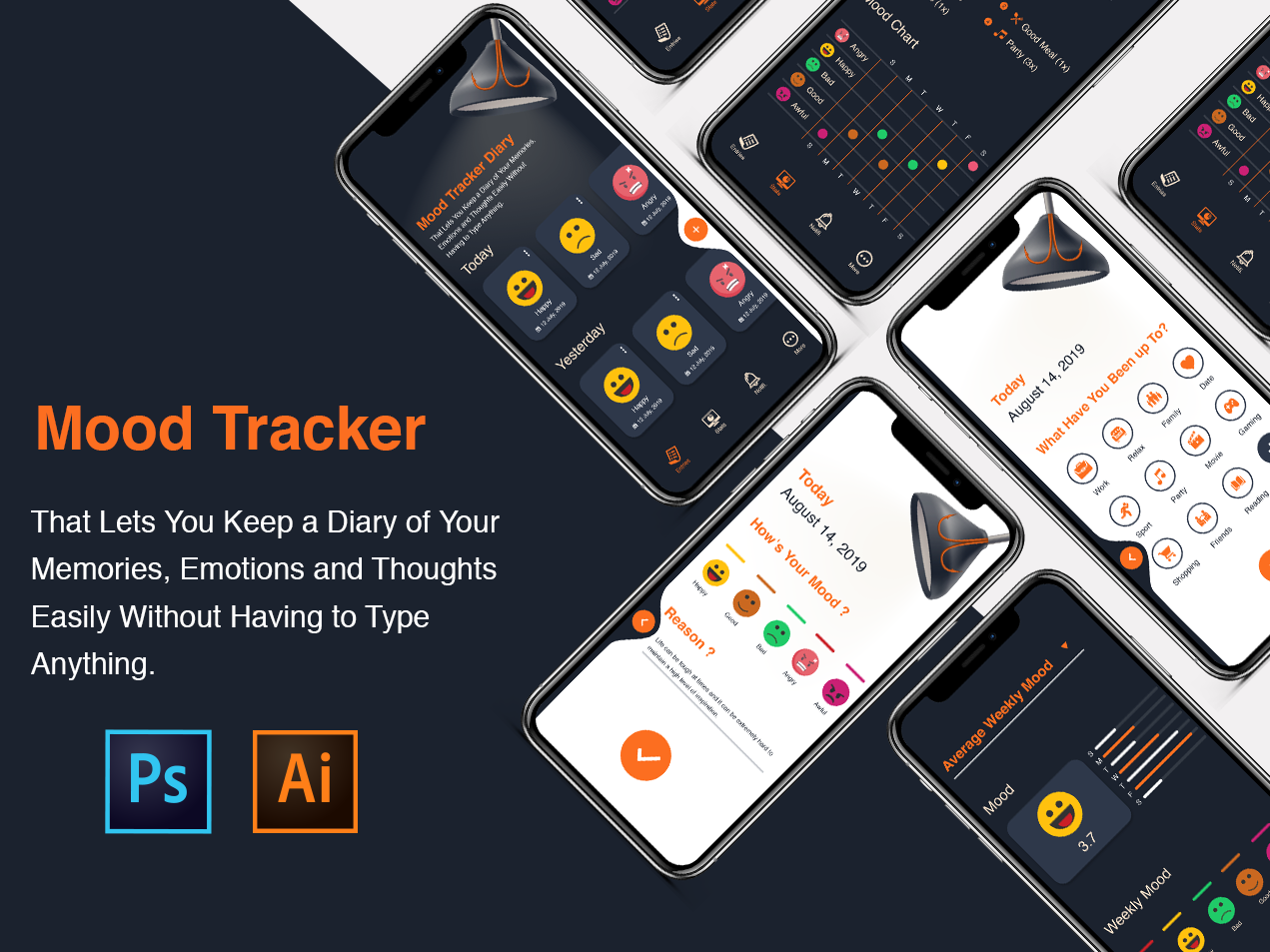 Track application. Mood трекер. Mood Tracker приложение. Wooden UI Kit. Mobile Design.