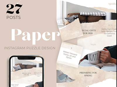 Instagram puzzle template for woman blogger and store