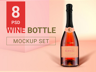 Download Wine Bottle Mockup Set By Julia On Dribbble