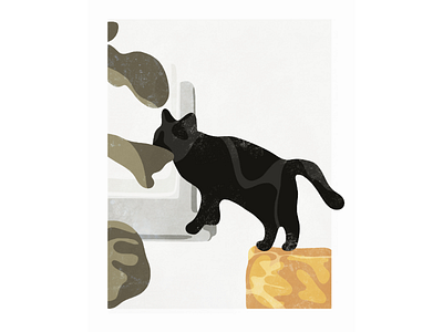 Lovely black black cat design feminine graphic illustration shape shapes simple