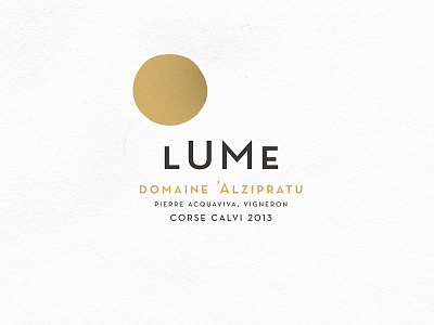 Wine Label "Lume" gold label wine wine label