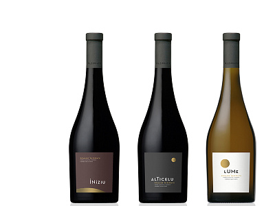 Wine labels "Domaine Alzipratu" Range gold label wine wine label
