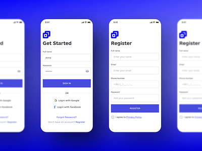 Sign in & Regiter Forms design form registration sign in ui user interface