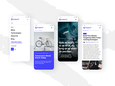 Urban bikes aplecstion app article bike bike site design main page mobile acticle mobile menu ui user interface web