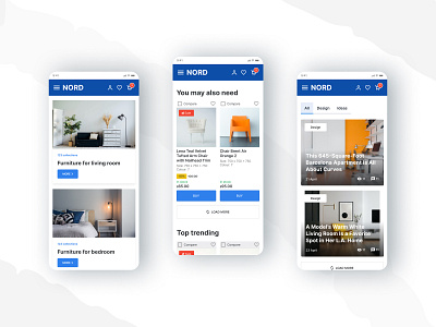 The concepts of the furniture online store app catalog design mobile ui user interface ux